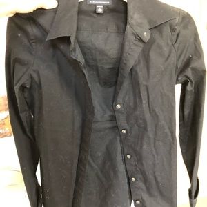 Banana Republic black stretch button up shirt